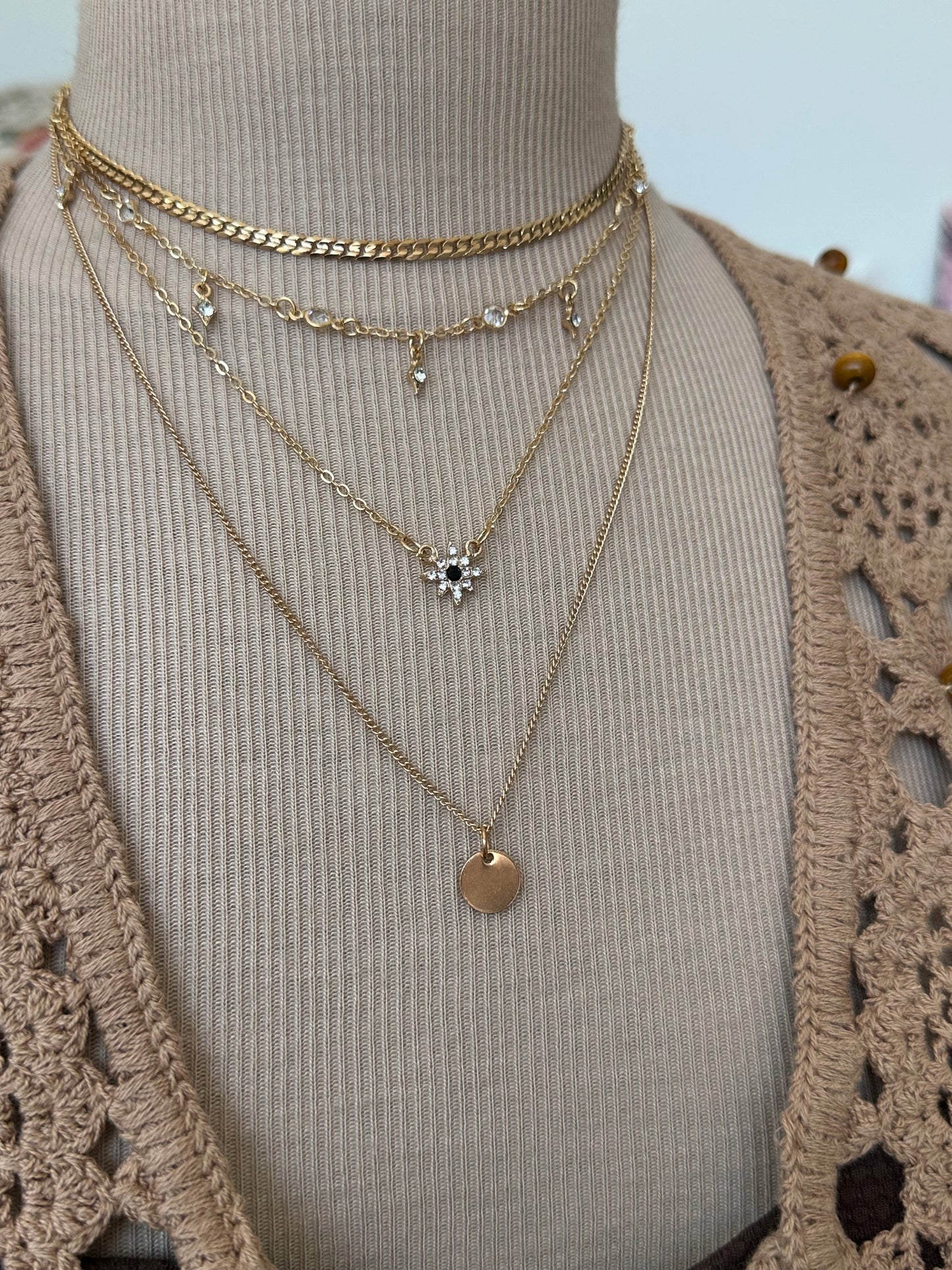 Collier sautoir plusieurs rangs, collier multi chaine
