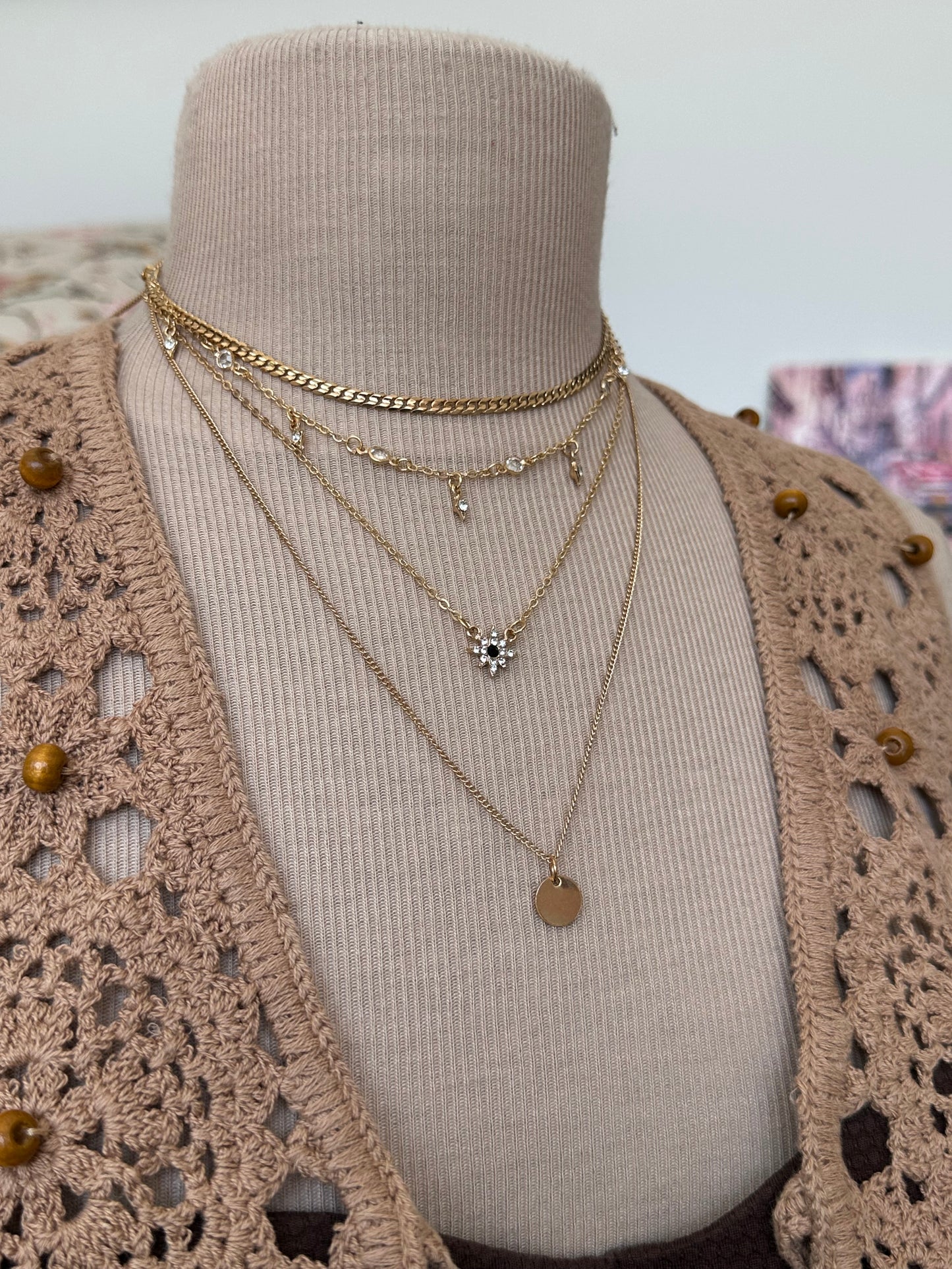 Collier sautoir plusieurs rangs, collier multi chaine