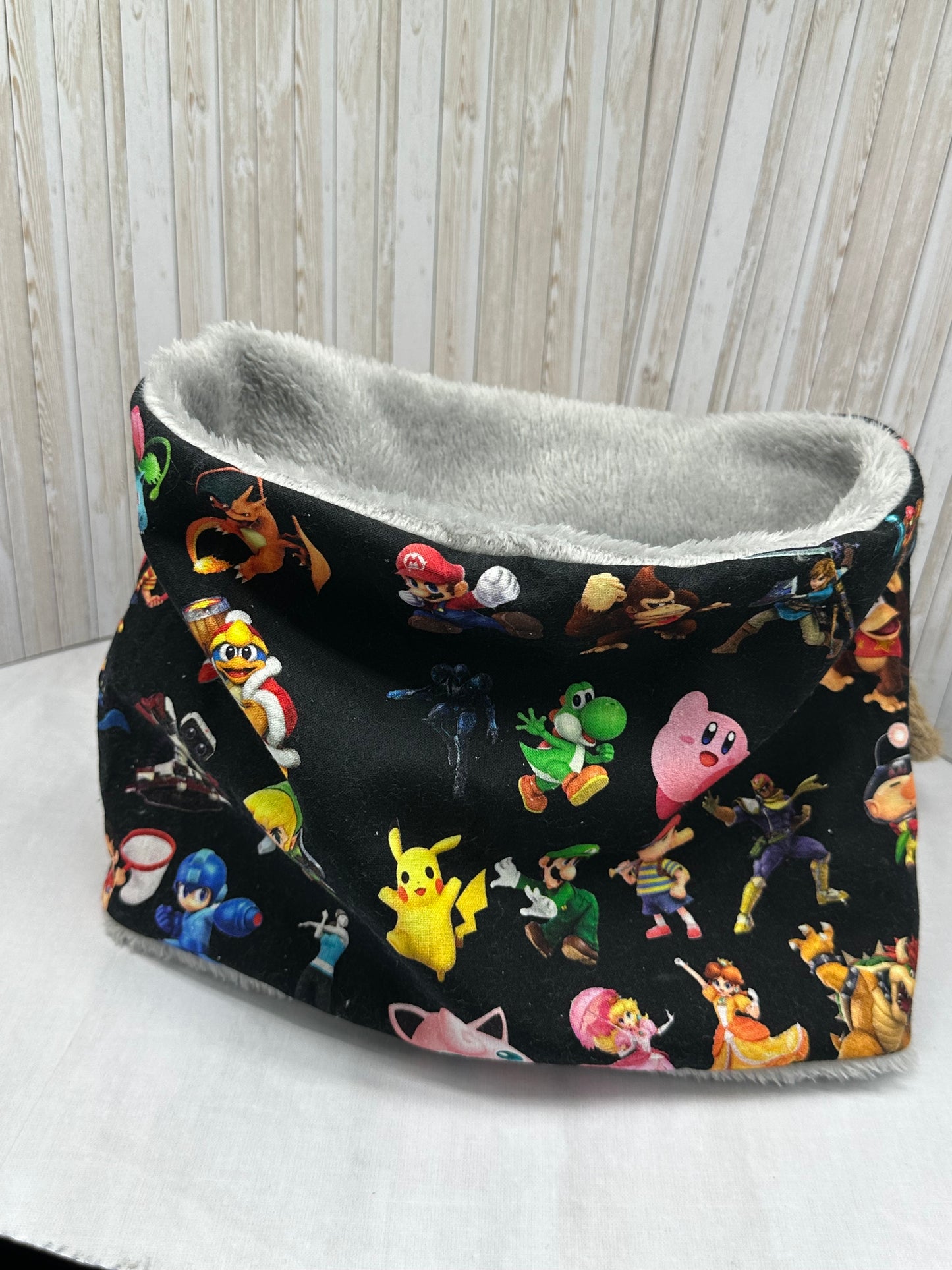 Snood cache cou garçon motifs Minecraft, Super mario ou Animal crossing - Ateliersdisa