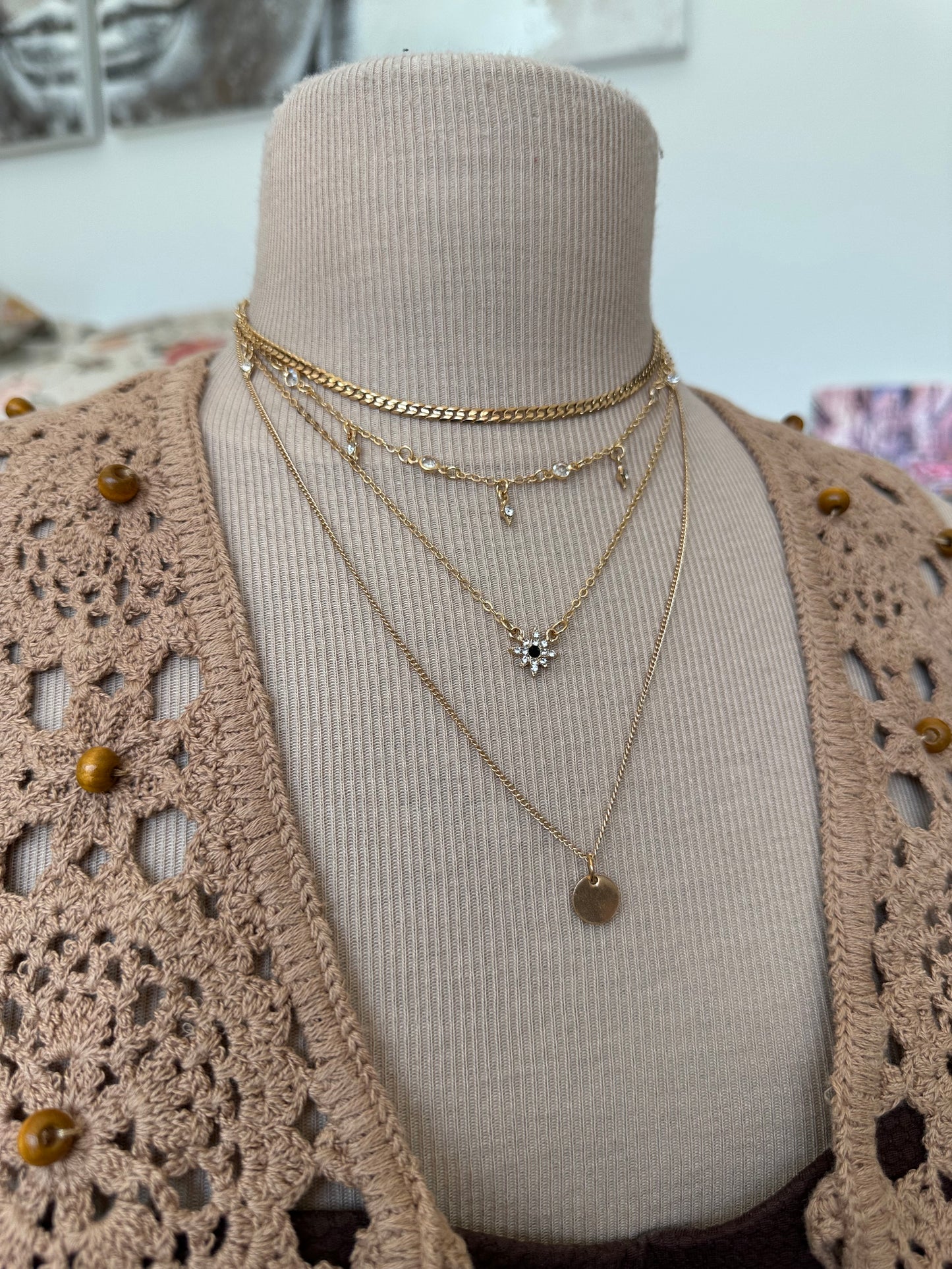 Collier sautoir plusieurs rangs, collier multi chaine