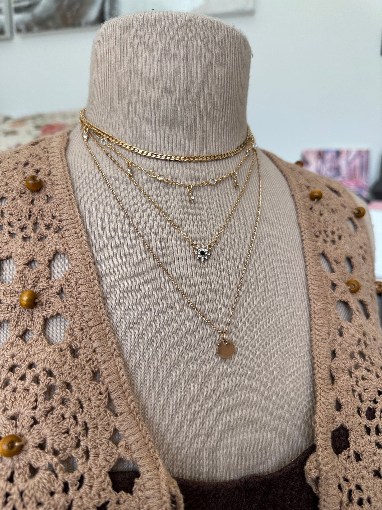 Collier sautoir plusieurs rangs, collier multi chaine