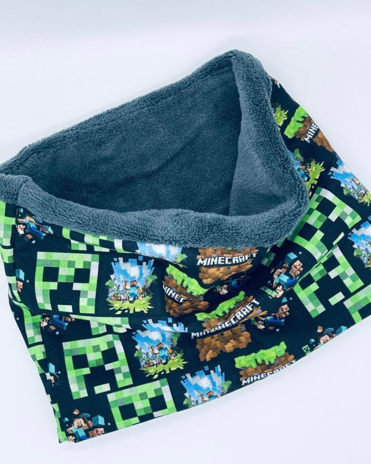 Snood cache cou garçon motifs Minecraft, Super mario ou Animal crossing - Ateliersdisa