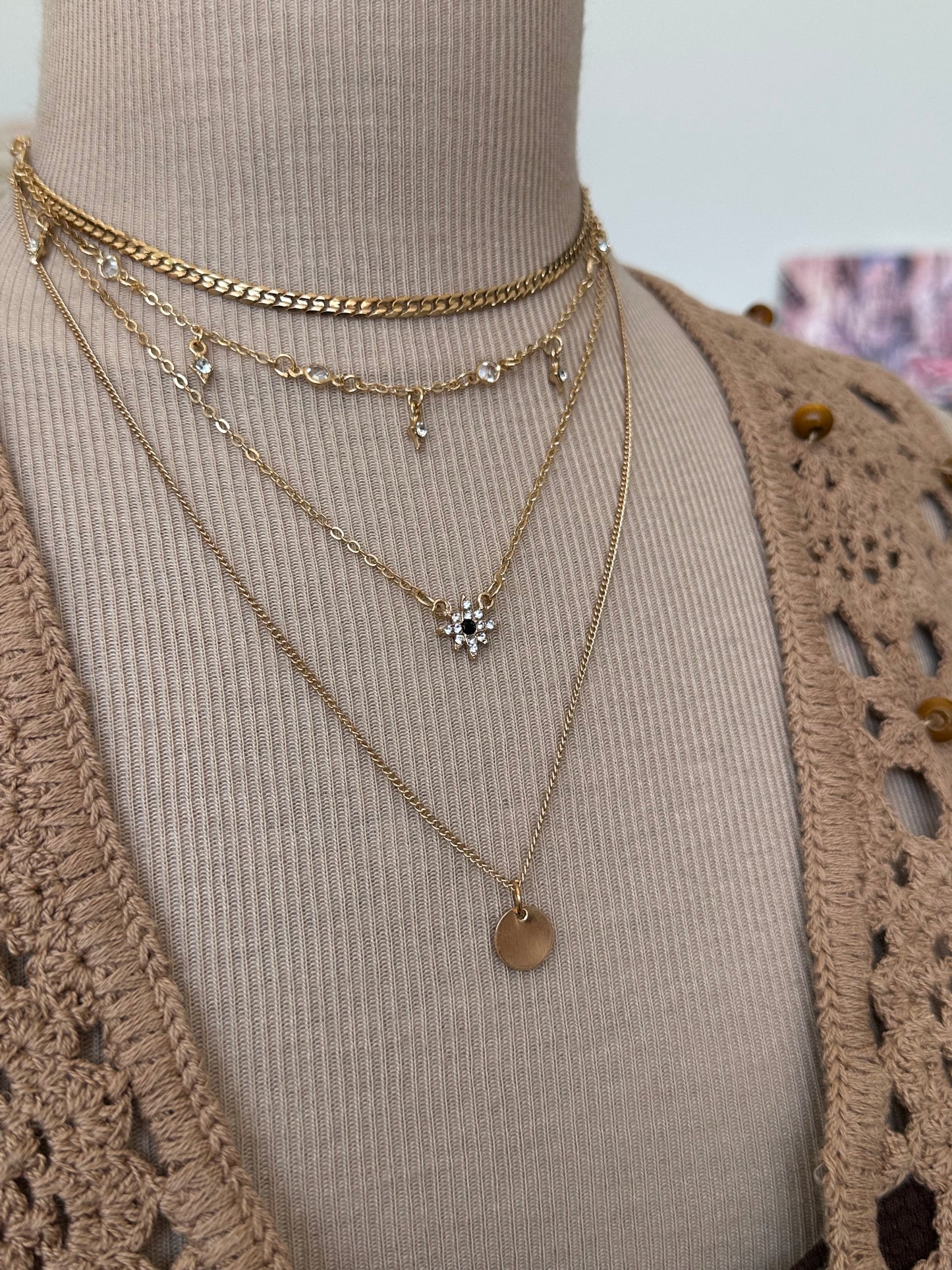 Collier sautoir plusieurs rangs, collier multi chaine