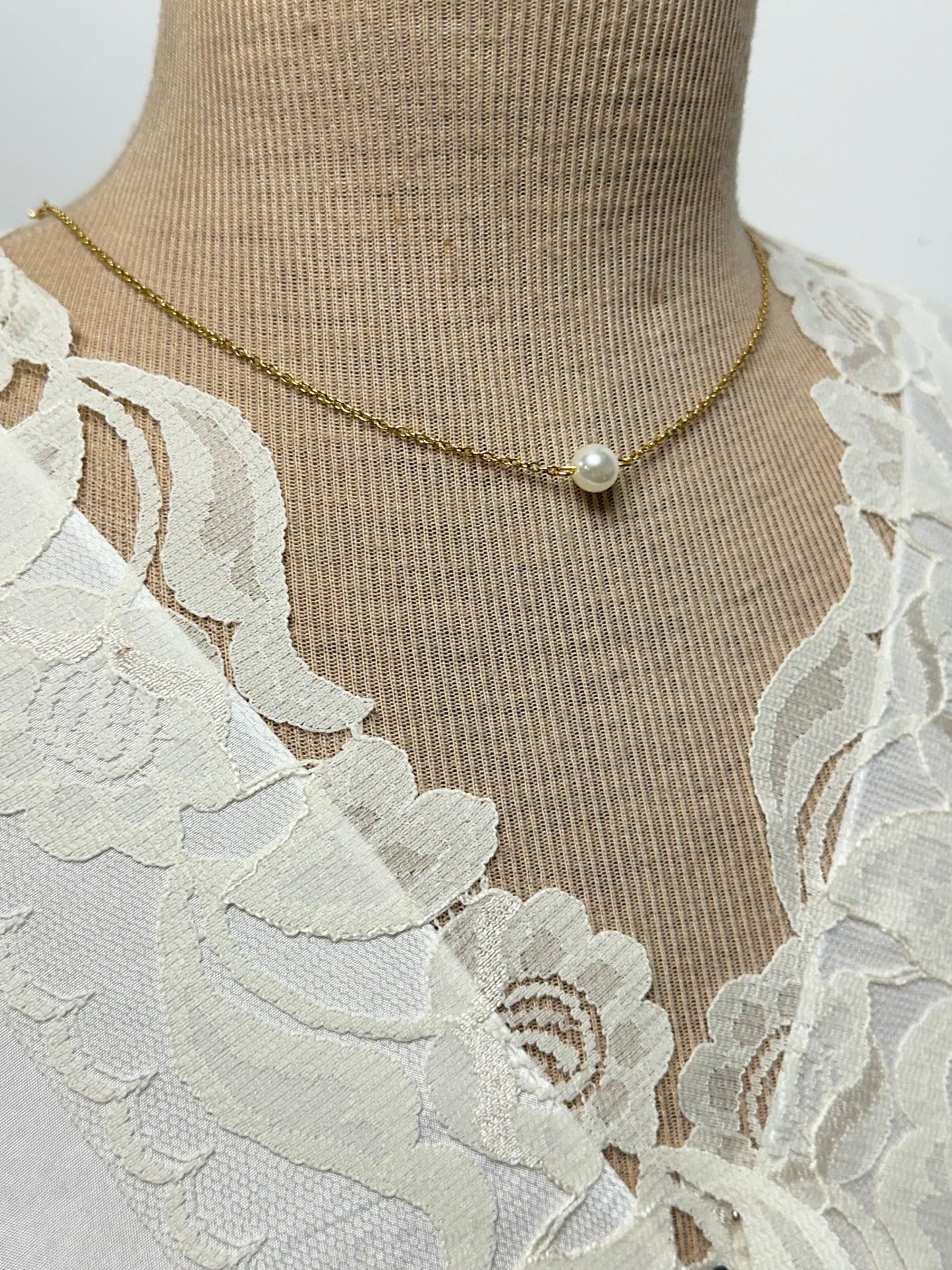Collier dos perles, cristal acier or, argent ou rose gold - Ateliersdisa