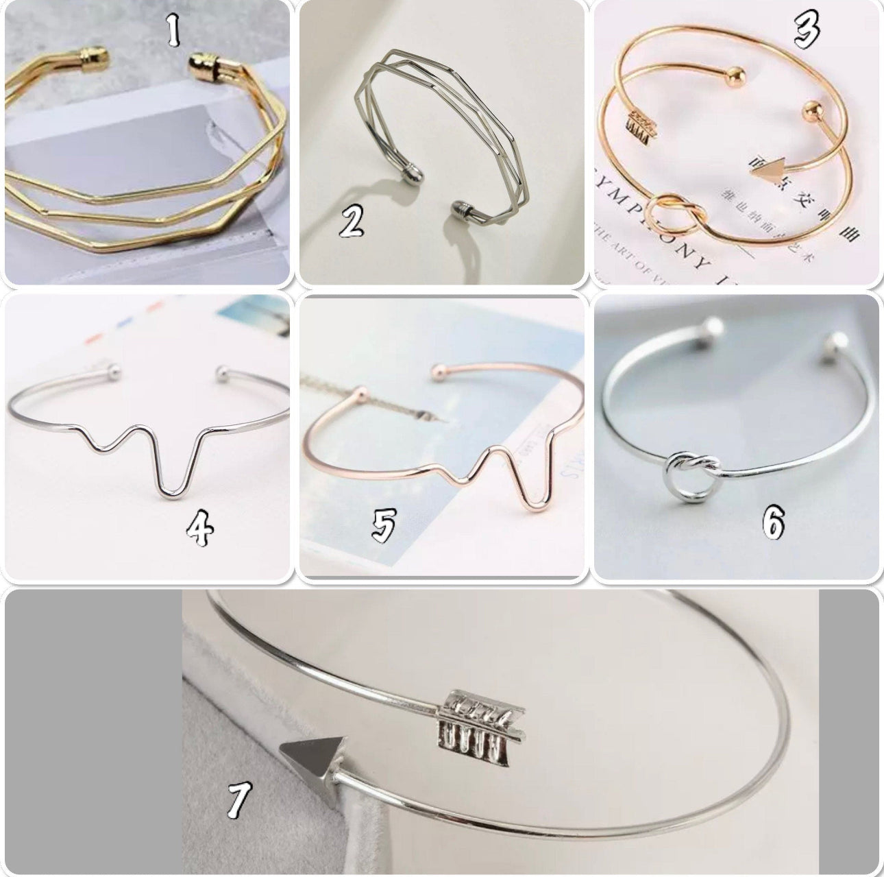 Bracelet manchette ou bracelet jonc femme couleur or ou argent - Ateliersdisa