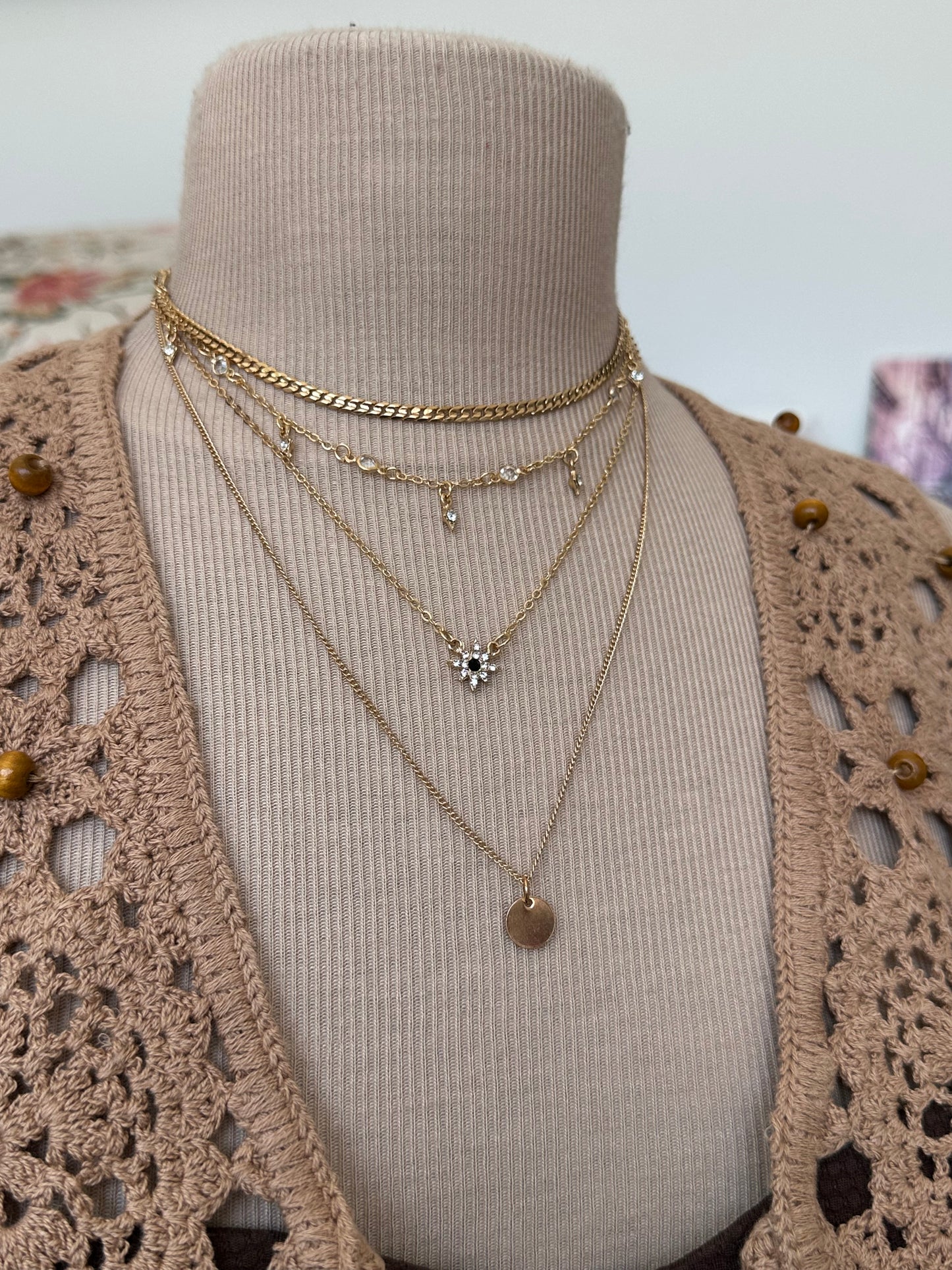 Collier sautoir plusieurs rangs, collier multi chaine