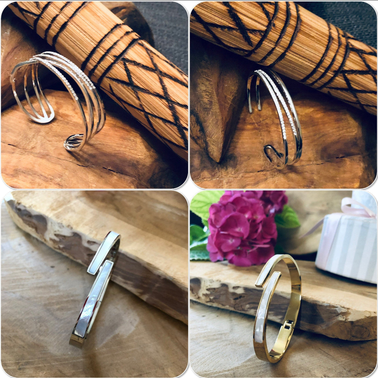 Bracelet jonc femme acier inoxydable or ou argent- Ateliersdisa