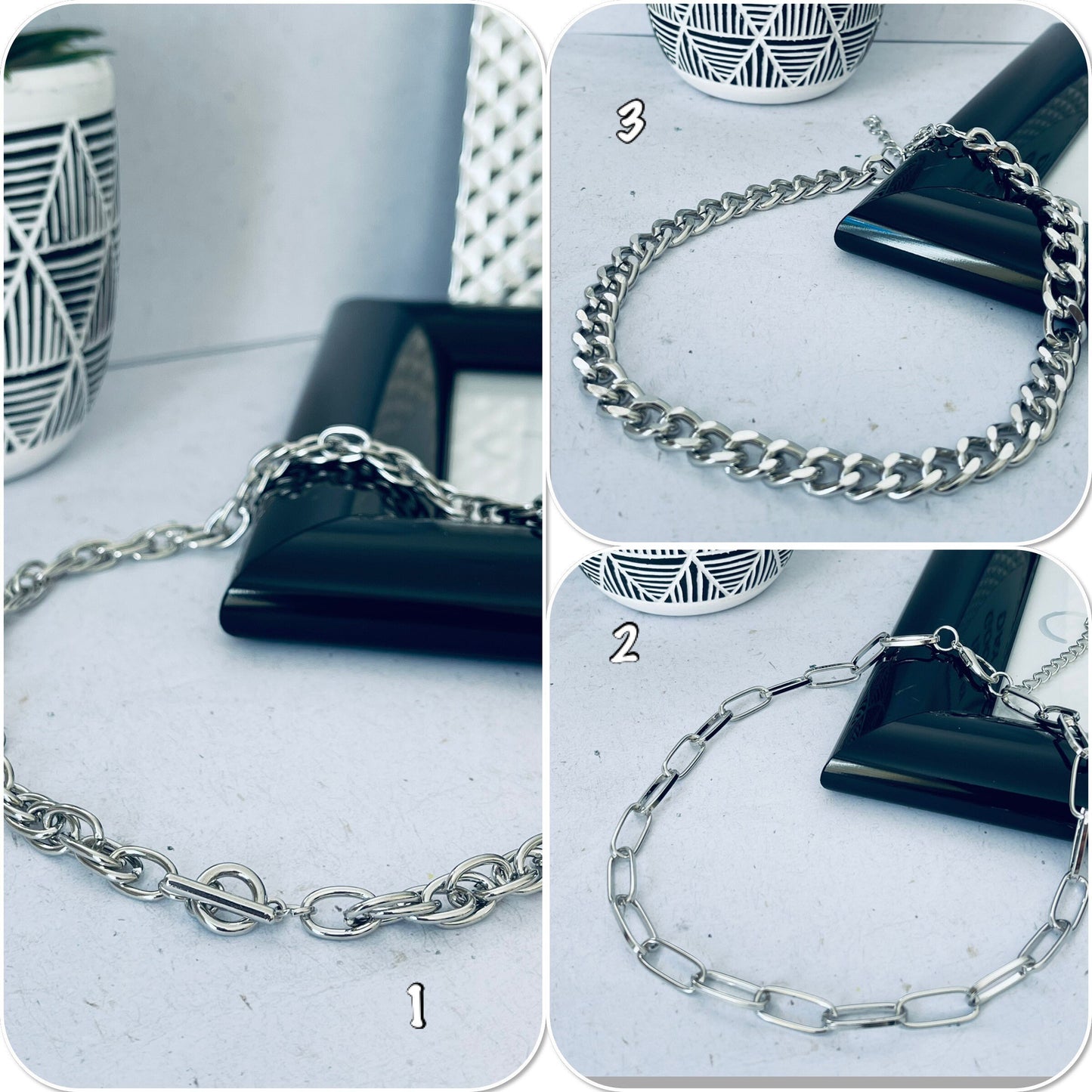 collier ras de cou grosse maille gourmette