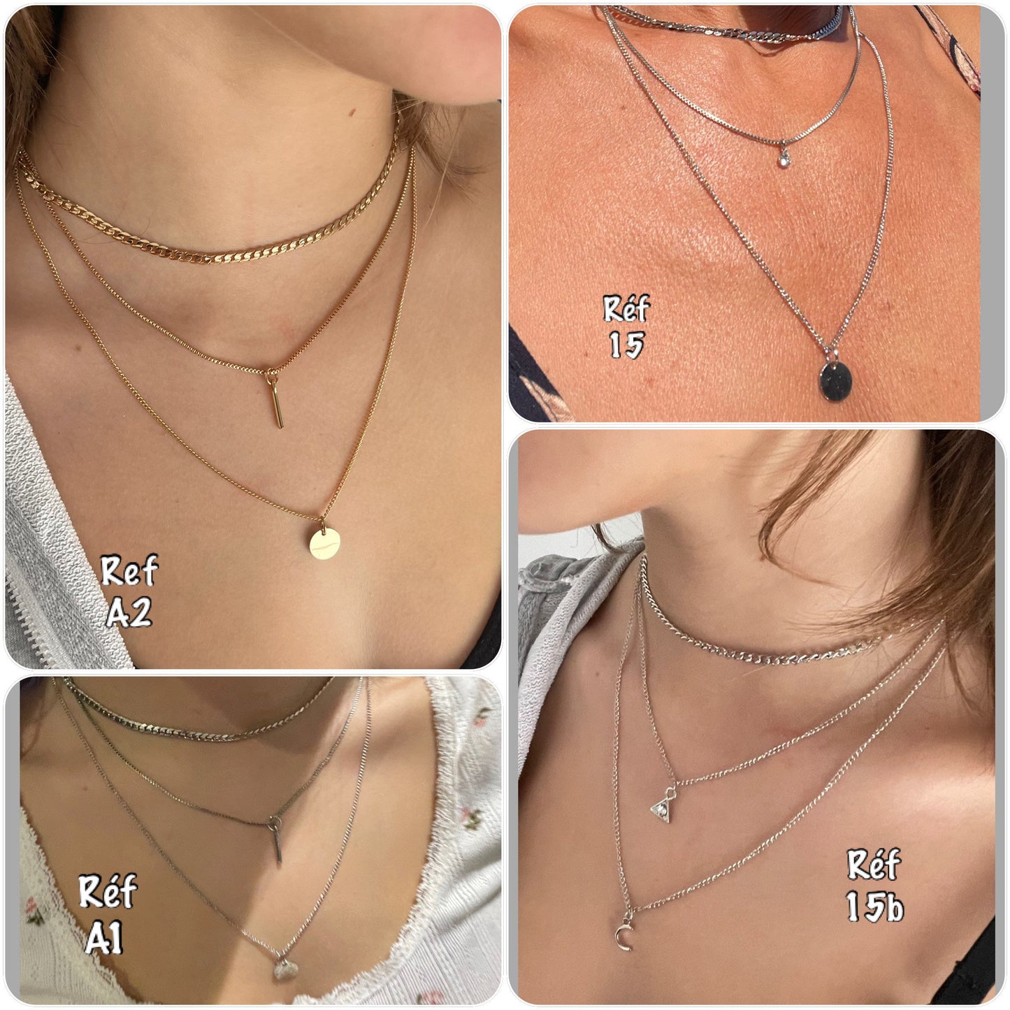 Collier plusieurs rangs à pendentif