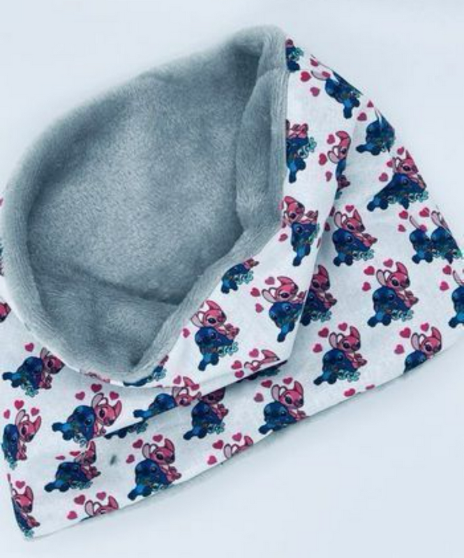 Snood cache cou polaire fille motifs Lilo et Stitch Disney - Ateliersdisa