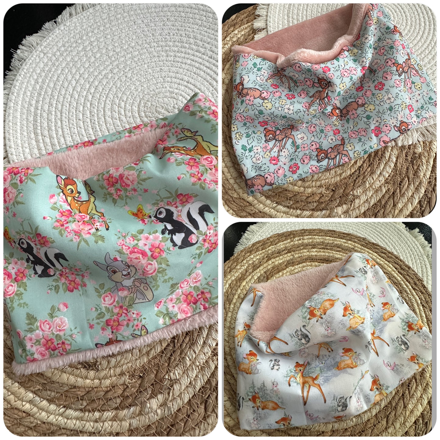 Tour de cou, Snood fille motifs Bambi Disney- Ateliersdisa