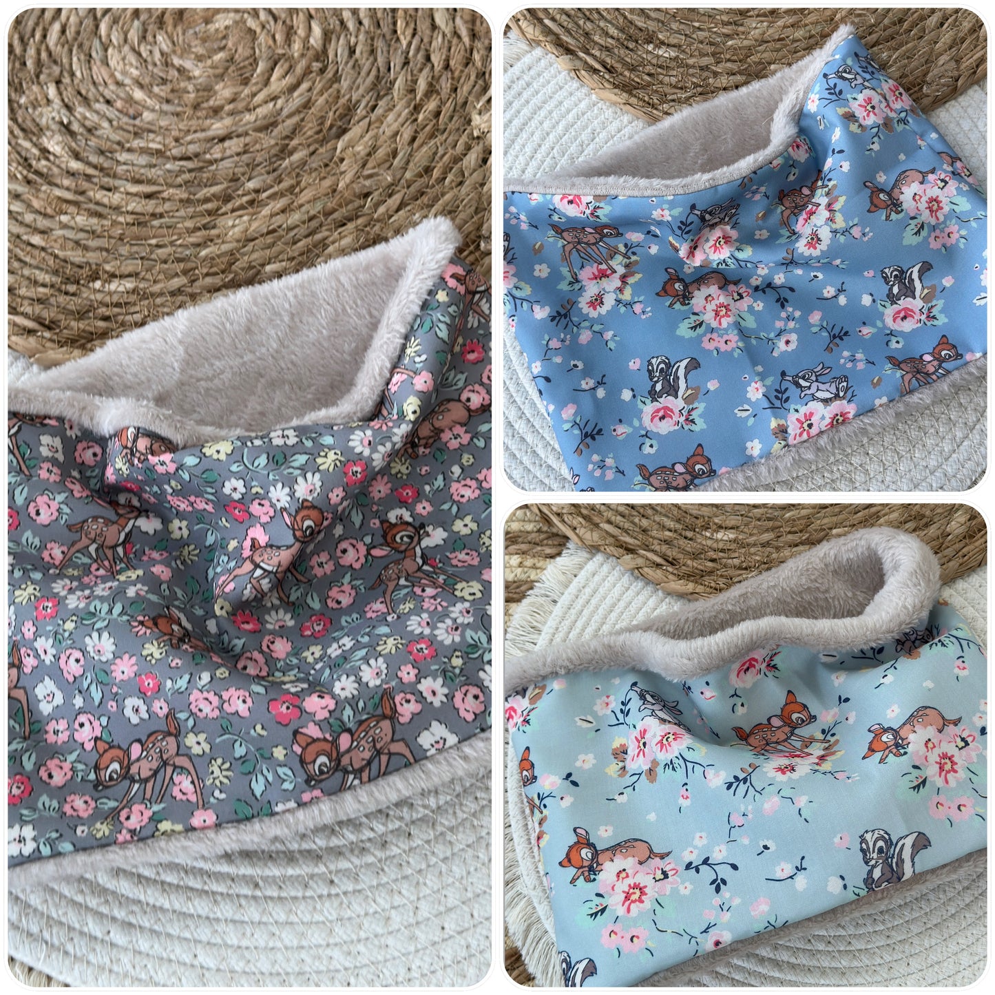 Tour de cou, Snood fille motifs Bambi Disney- Ateliersdisa