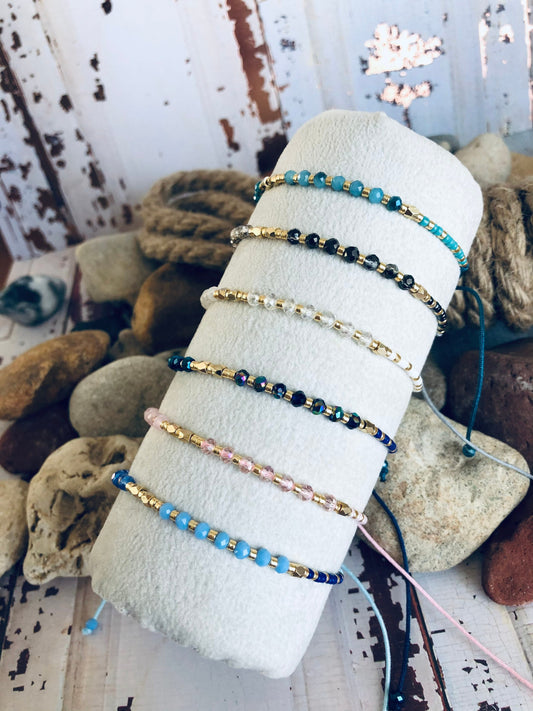 Bracelet perles cristal régable