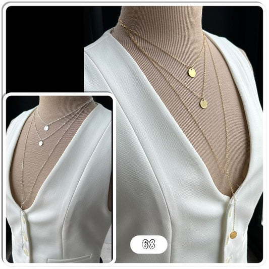 collier multi-rangs sautoir style Y