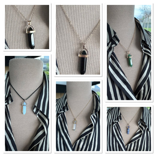Collier pendentif cylindre en résine avec chaînette réglable - Ateliersdisa