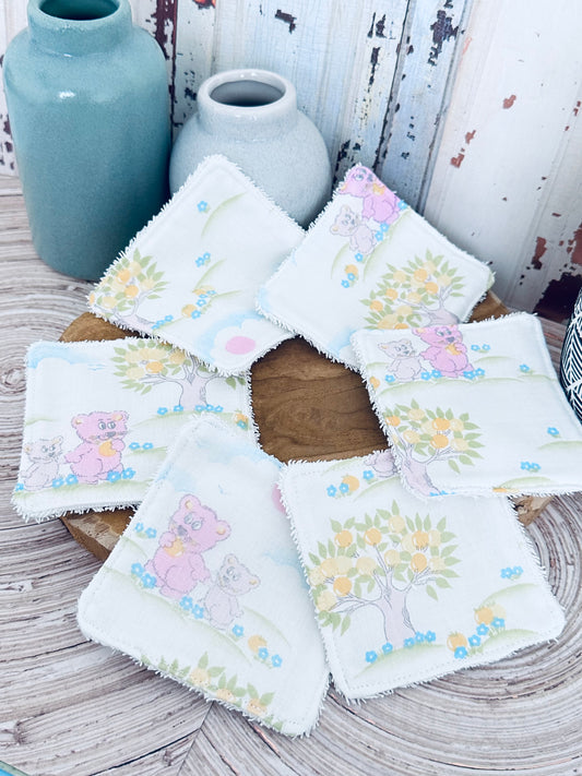Lingettes bébé lavable motifs animaux lot de 10 lingettes zéro déchet - Ateliersdisa