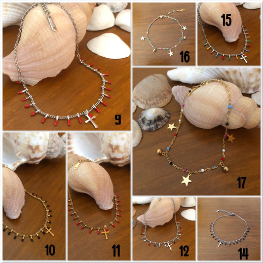 Bracelet de cheville acier inoxydable, Chaîne de cheville acier breloques arbre de vie - Ateliersdisa