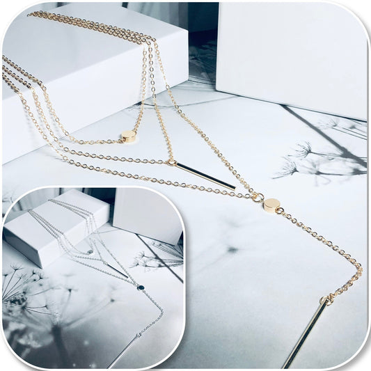 Collier sautoir à plusieurs rangs forme Y -  Ateliersdisa