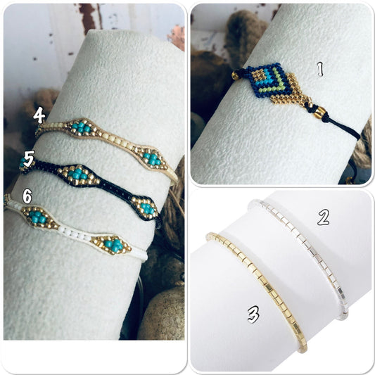 Bracelet perles miyuki, bracelet perles doré, bracelet perles argenté, bracelet amitié, bracelet perles Japonaises Miyuki…  Ateliersdisa