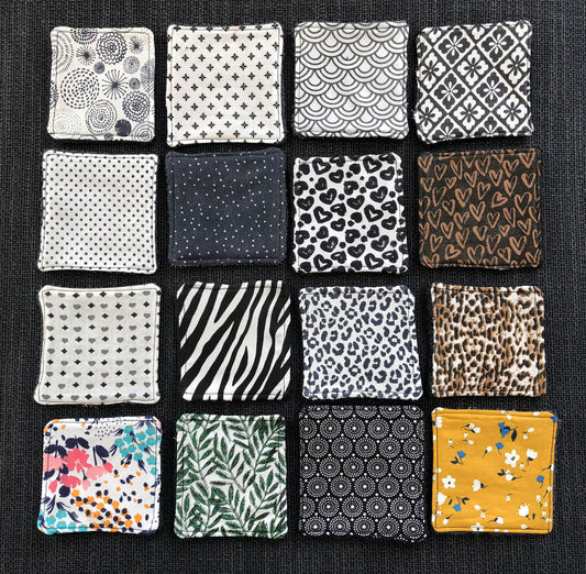 Lingettes réutilisable lavables lot de 10, lingettes démaquillante zéro déchet, lingette en éponge coton -  Ateliersdisa