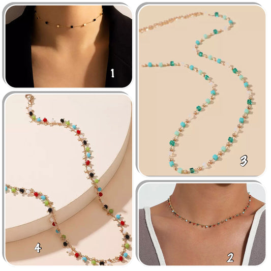 Collier ras de cou breloques multi couleur, chocker multi-rangs en résine multicolore - Ateliersdisa