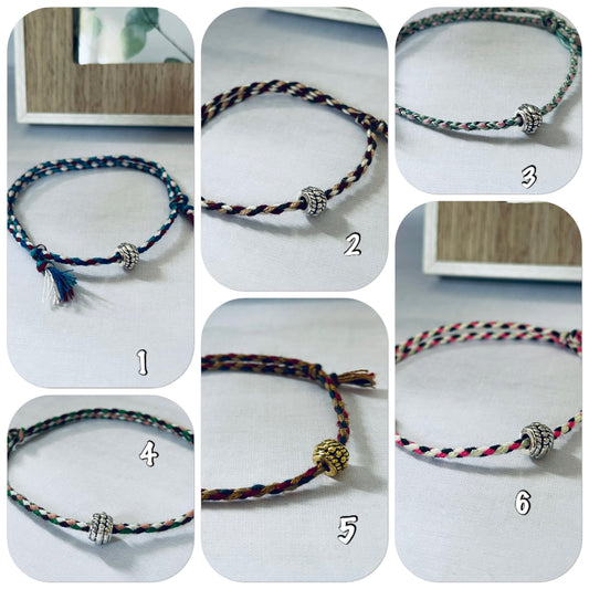 Bracelet tibétains tissé rond, bracelet porte bonheur, bracelet amitié - Ateliersdisa