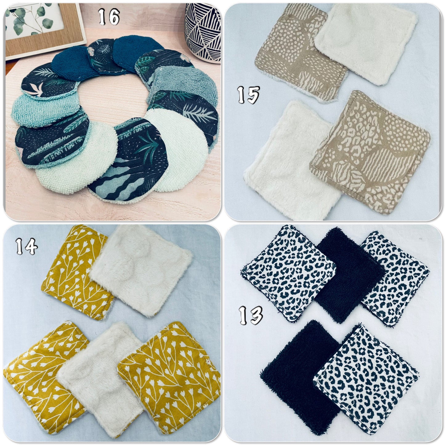 Lingettes zéro déchet- lingettes fait main- lingette lavable- lingettes éponge en coton ou microfibre - Ateliersdisa