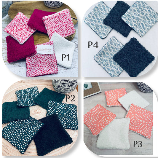 Lingettes lavable à motifs en éponge coton, bambou ou microfibre - Ateliersdisa