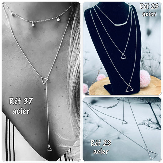 Collier 2 rangs forme Y tendance bohème - Ateliersdisa