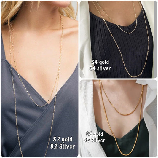 Collier sautoir à plusieurs rangs en acier ou laiton, collier multi-rangs style bohème - Ateliersdisa