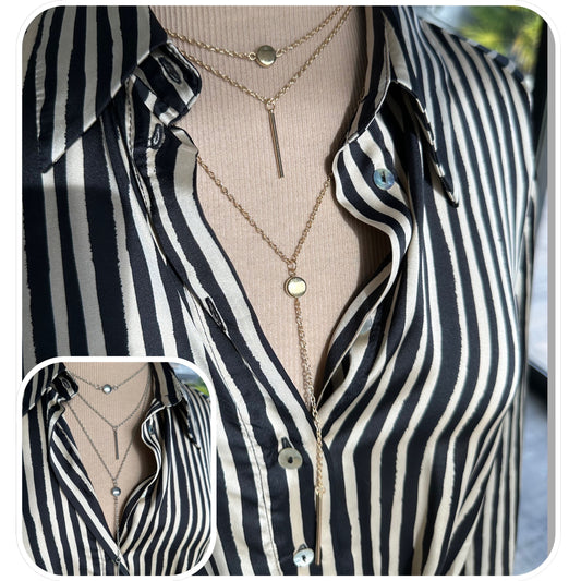 Collier plusieurs rangs forme Y  - Ateliersdisa