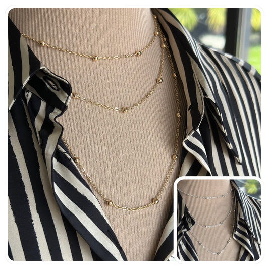 Collier sautoir plusieurs rang laiton ou acier - Ateliersdisa