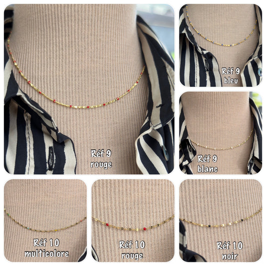 Collier perles résine email plusieurs couleurs au choix - Ateliersdisa