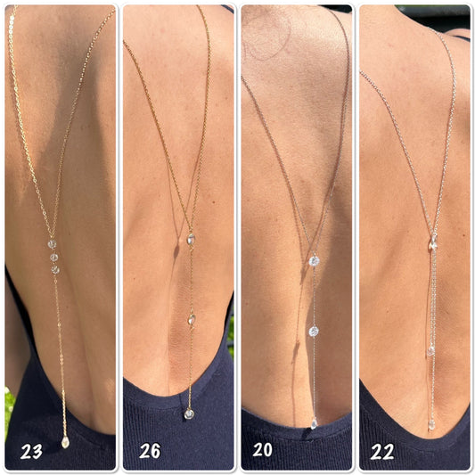 Collier dos nu strass, parure bijoux mariée, bijoux de dos mariée - Ateliersdisa