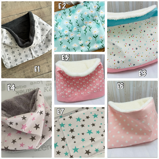Snood enfant motifs étoile, cœur en polaire ou coton popeline - Ateliersdisa