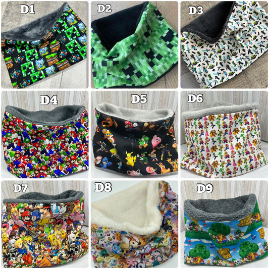 snood polaire enfant minecraft, snood mario bros